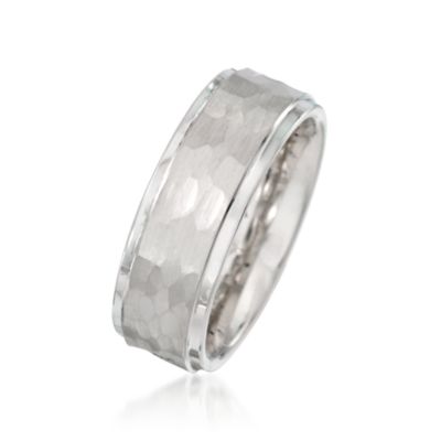 Men's 8mm White Tungsten Carbide Wedding Ring &mdash; Alt Image 2