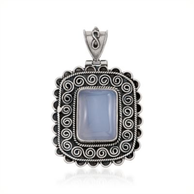 Blue Chalcedony Pendant In Sterling Silver &mdash; Alt Image 1
