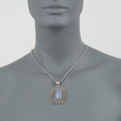 Blue Chalcedony Pendant In Sterling Silver &mdash; Alt Image 2