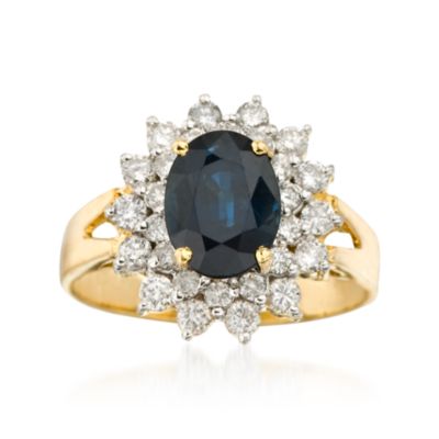 2.30 Carat Sapphire and .70 ct. t.w. Diamond Ring In 18kt Yellow Gold &mdash; Alt Image 1