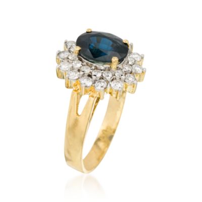 2.30 Carat Sapphire and .70 ct. t.w. Diamond Ring In 18kt Yellow Gold &mdash; Alt Image 2