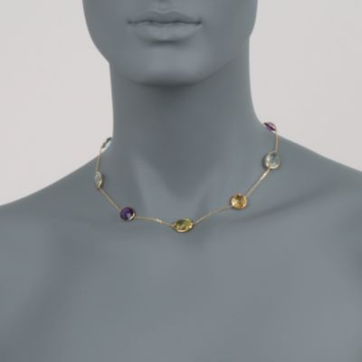 32.00 ct. t.w. Multi-Gem Necklace In 14kt Yellow Gold &mdash; Alt Image 2