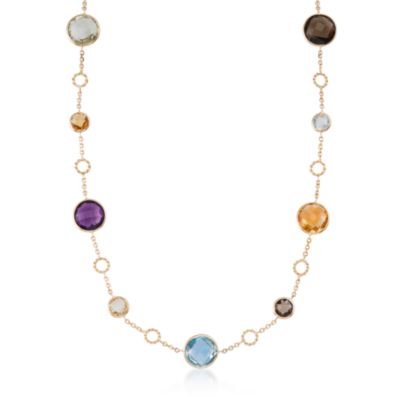 20.00 ct. t.w. Multi-Gem Necklace in 14kt Yellow Gold &mdash; Alt Image 1
