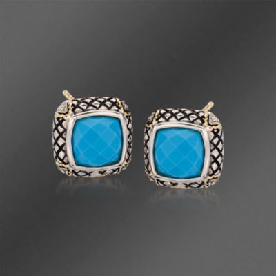 Andrea Candela Turquoise Earrings In Two-Tone &mdash; Alt Image 1