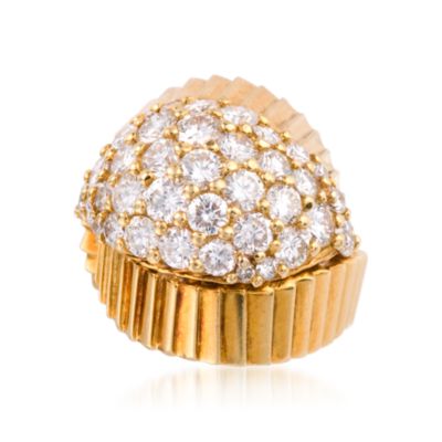 C.1980 Vintage Jose Hess 3.50 ct. t.w. Pave Diamond Ring in 18kt Yellow Gold. Size 3.5 &mdash; Alt Image 1