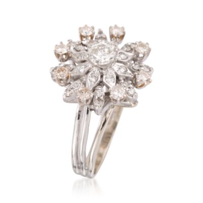 C.1970 Vintage 1.40 ct. t.w. Diamond Ring 14kt White Gold. Size 8.25 &mdash; Alt Image 2