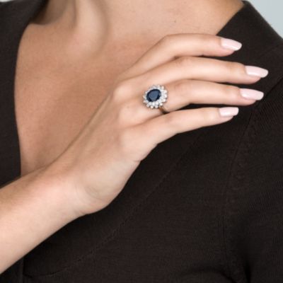 2.75 Carat t.w. Sapphire and 1.00 ct. t.w. Diamond Ring in 14kt White Gold &mdash; Alt Image 4