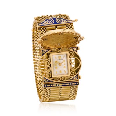 C.1970 Vintage Geneve Wittnauer Women's Watch With 1mm Cultured Pearls in 14kt Yellow Gold. 7" &mdash; Alt Image 1