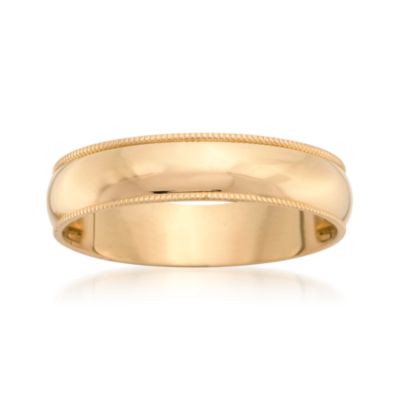 Men's 5mm 14kt Yellow Gold Millegrain Wedding Ring &mdash; Alt Image 1