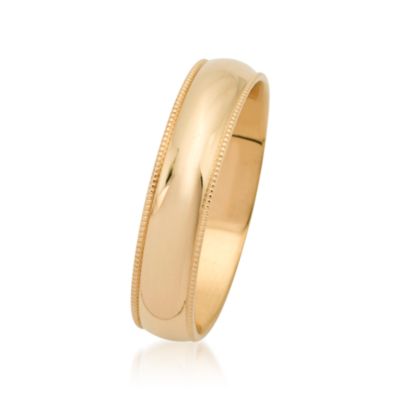 Men's 5mm 14kt Yellow Gold Millegrain Wedding Ring &mdash; Alt Image 3