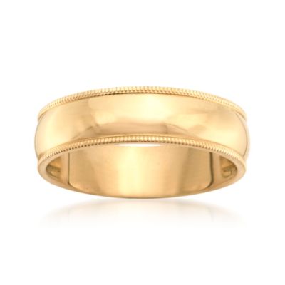 Men's 6mm 14kt Yellow Gold Millegrain Wedding Ring &mdash; Alt Image 1
