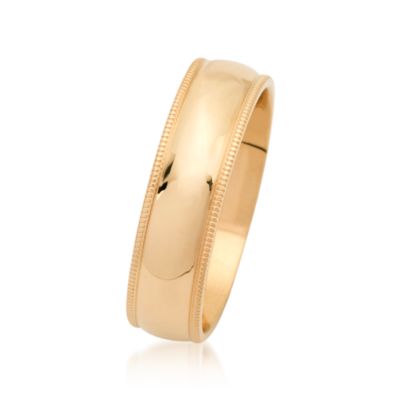 Men's 6mm 14kt Yellow Gold Millegrain Wedding Ring &mdash; Alt Image 3