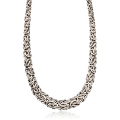 Sterling Silver Graduated Byzantine Necklace &mdash; Alt Image 1