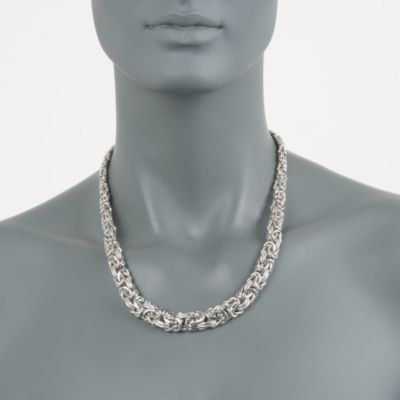 Sterling Silver Graduated Byzantine Necklace &mdash; Alt Image 4