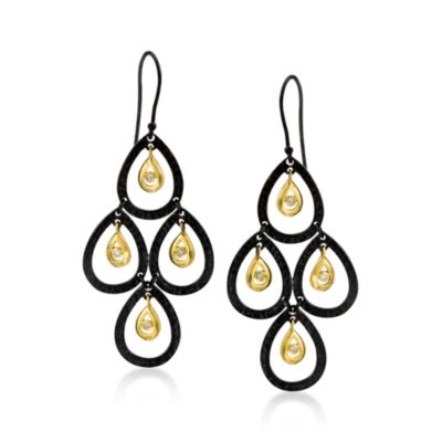 Diamond Chandelier Two-Tone Earrings &mdash; Alt Image 1