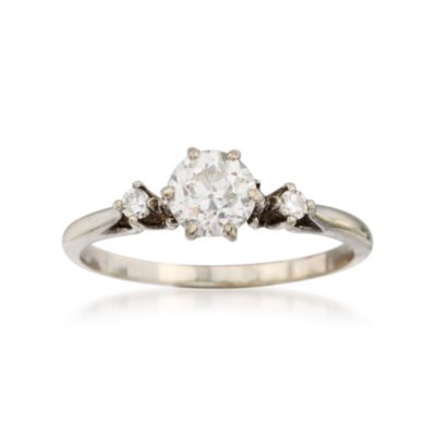 C. 1950 Vintage .71 ct. t.w. Diamond Engagement Ring In 14kt White Gold. Size 7 &mdash; Alt Image 1