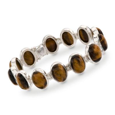 Tiger's Eye Bracelet In Sterling Silver. 8.5" &mdash; Alt Image 1