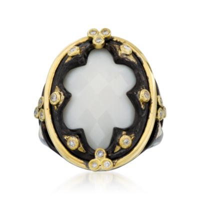 .15 ct. t.w. Diamond Ring With Agate in Two-Tone &mdash; Alt Image 1