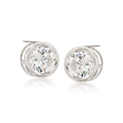 2.00 ct. t.w. CZ Stud Earrings in 14kt White Gold &mdash; Alt Image 1