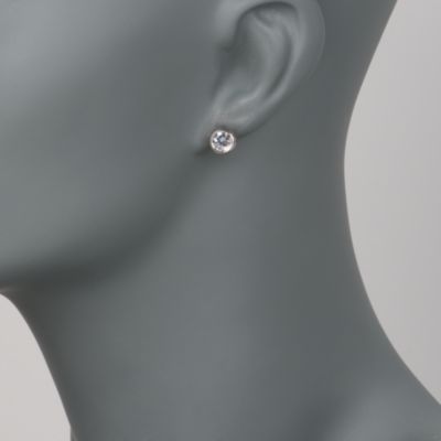 2.00 ct. t.w. CZ Stud Earrings in 14kt White Gold &mdash; Alt Image 2