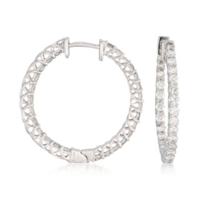1.00 ct. t.w. Diamond In-And-Out Hoop Earrings in 14kt White Gold &mdash; Alt Image 1