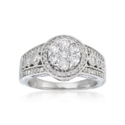 1.00 ct. t.w. Diamond Circle Ring In 14kt White Gold &mdash; Alt Image 1