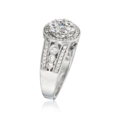 1.00 ct. t.w. Diamond Circle Ring In 14kt White Gold &mdash; Alt Image 2