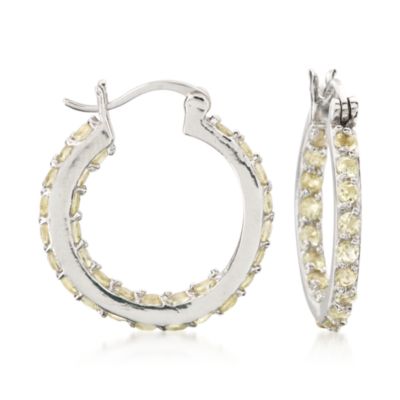 2.75 ct. t.w. Lemon Quartz In-And-Out Hoop Earrings In Sterling Silver &mdash; Alt Image 1