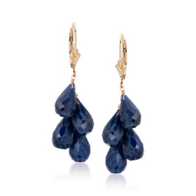 36.00 ct. t.w. Sapphire Earrings in 14kt Yellow Gold &mdash; Alt Image 1