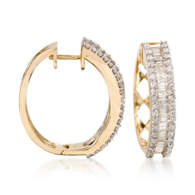 2.00 ct. t.w. Diamond Hoop Earrings in 14kt Yellow Gold &mdash; Alt Image 1