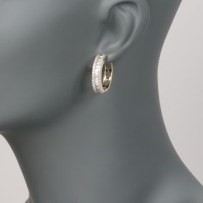 2.00 ct. t.w. Diamond Hoop Earrings in 14kt Yellow Gold &mdash; Alt Image 2
