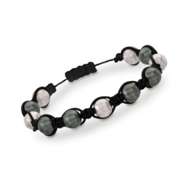 Macrame Faux Black Pearl Bracelet &mdash; Alt Image 1