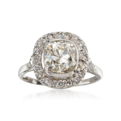 C.2000 Vintage 3.07 ct. t.w.  Certified Diamond Engagement Ring In Platinum. Size 6.25 &mdash; Alt Image 1