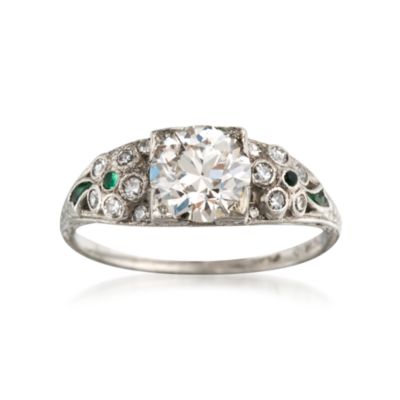 C.1990 Vintage 1.60 ct. t.w.  Diamond Engagement Ring in Platinum. Size 8 &mdash; Alt Image 1