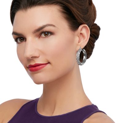 Sterling Silver Hoop Earrings &mdash; Alt Image 2