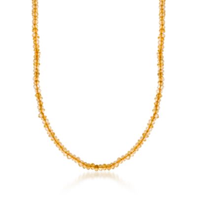 35.00 ct. t.w. Citrine Bead Necklace With Sterling Silver Clasp &mdash; Alt Image 1