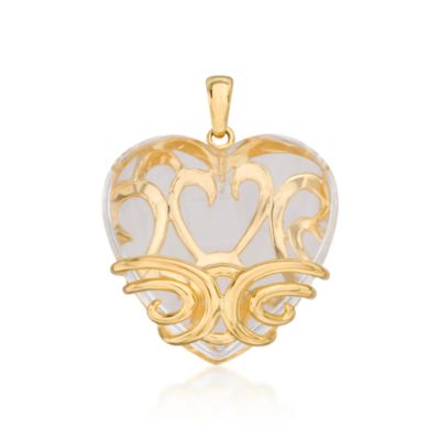 63.00 Carat Rock Crystal Heart Pendant. Pendant &mdash; Alt Image 1