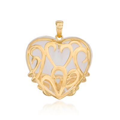 63.00 Carat Rock Crystal Heart Pendant. Pendant &mdash; Alt Image 2