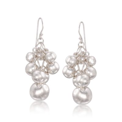 Multi-Bead Cluster Earrings in Sterling Silver &mdash; Alt Image 1