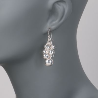 Multi-Bead Cluster Earrings in Sterling Silver &mdash; Alt Image 2
