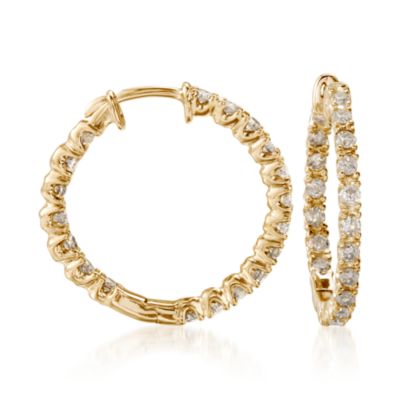 2.00 ct. t.w. Diamond In-And-Out Hoop Earrings In 14kt Yellow Gold &mdash; Alt Image 1