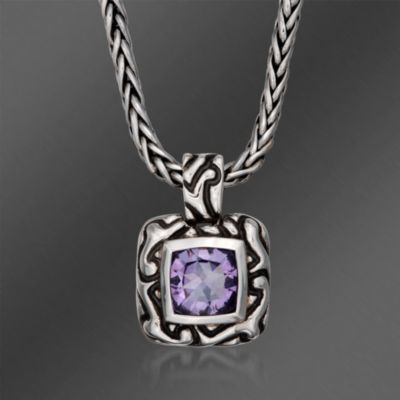 Zina Sterling Silver 1.85 Carat Amethyst Swirl Pendant Necklace. 17" &mdash; Alt Image 1