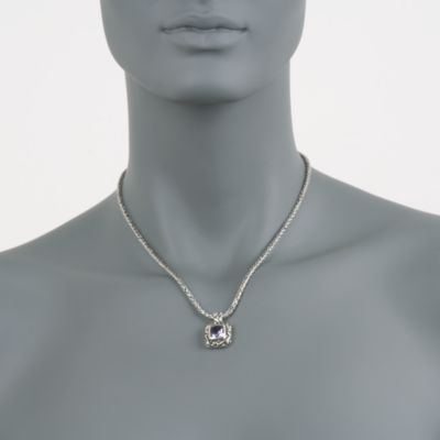 Zina Sterling Silver 1.85 Carat Amethyst Swirl Pendant Necklace. 17" &mdash; Alt Image 2
