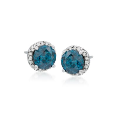 1.65 ct. t.w. Blue and White Diamond Stud Earrings In 14kt White Gold &mdash; Alt Image 1
