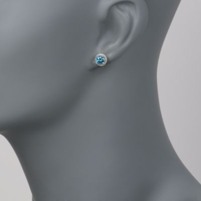 1.65 ct. t.w. Blue and White Diamond Stud Earrings In 14kt White Gold &mdash; Alt Image 2