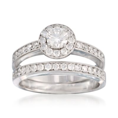 1.00 ct. t.w. Diamond Wedding Ring Set in 14kt White Gold &mdash; Alt Image 1