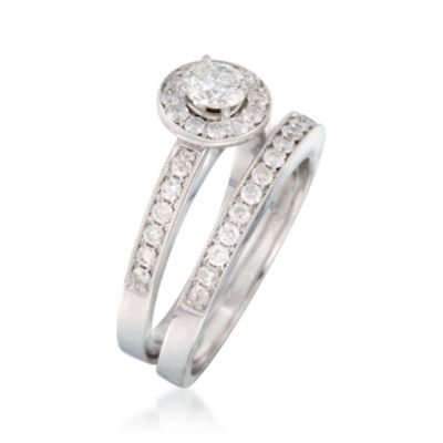 1.00 ct. t.w. Diamond Wedding Ring Set in 14kt White Gold &mdash; Alt Image 2