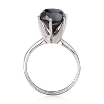 5.00 Carat Black Diamond Solitaire Ring In 14kt White Gold &mdash; Alt Image 3