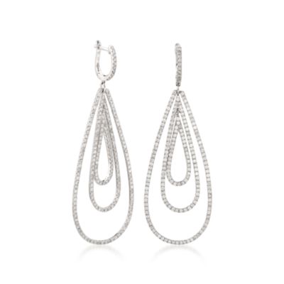 3.90 ct. t.w. Diamond Earrings in 18kt White Gold &mdash; Alt Image 3