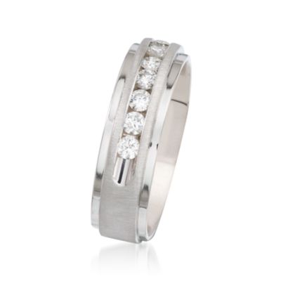 Men's .50 ct. t.w. Diamond Wedding Ring in 14kt White Gold &mdash; Alt Image 2
